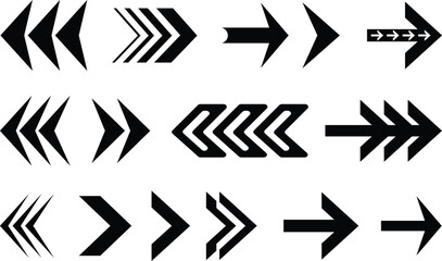 Poster - Set of vector arrows in various styles for design and navigation elements