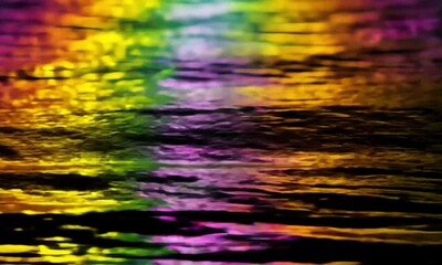 Poster - Abstract rainbow reflection on water