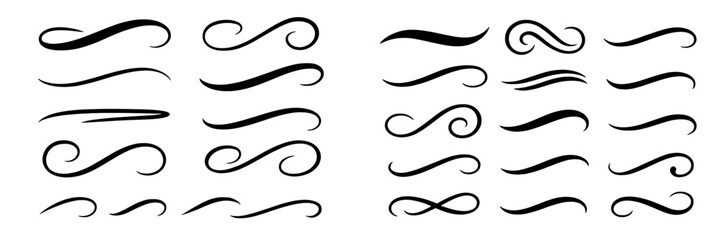Fototapete - Elegant black swirls and curves designed for creative projects and artistic expressions in various shapes and styles