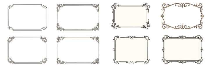 Poster - Decorative frames designed for showcasing art or photography in a vintage style, suitable for various occasions