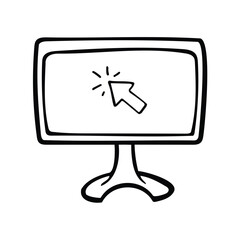 Leinwandbilder - A computer monitor displays an on screen cursor icon symbol
