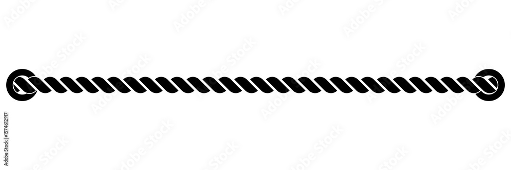 Straight rope. Nautical rope silhouette. Vector illustration isolated ...
