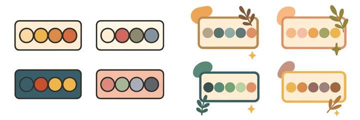 Fototapete - Color palette designs showcasing different arrangements of shades in modern graphic style