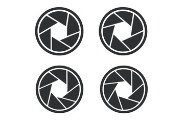 Poster - Camera aperture icons showcasing various stages of opening and closing in a simple and modern design style