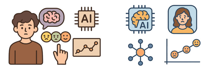 Aufkleber - Exploring the intersection of human emotions and artificial intelligence through visual representation in a creative design