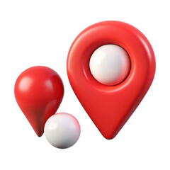 Poster - Red map pin location gps pointer icon marker symbol for navigation destination travel guide 3d render