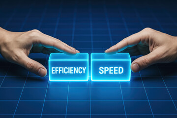 Poster - Collaboration and innovation drive business growth by combining efficiency and speed through strategic teamwork and technology