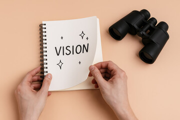 Poster - Exploring future strategy and clarity this symbolizes insight and goal setting through focused planning and visualization