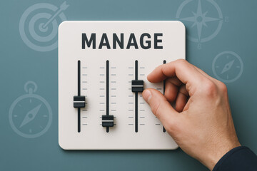 Poster - Adjusting controls to optimize strategy reflects the essential process managing goals with precision and direction