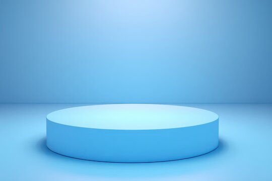 Light blue cylinder on a flat surface with a matching light blue background