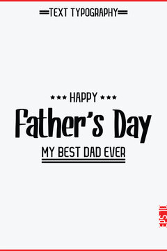 Happy Father's Day Modern Hand Lettering Text Vertical