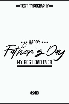 Happy Father's Day Typography Text Element Vertical Template