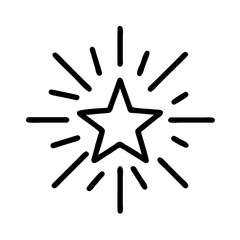 Leinwandbilder - Starburst sparkle icon vector illustration shining star with rays outline design element graphic