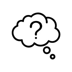 Aufkleber - Question mark in cloud thought bubble icon vector illustration for business and design needs