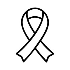 Aufkleber - Awareness ribbon outline vector, cancer ribbon icon, support symbol, charity and hope sign