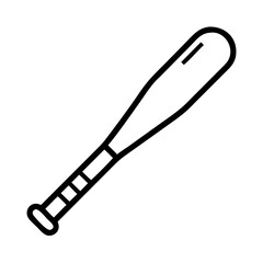 Aufkleber - Baseball bat outline vector illustration for sports equipment and game design element icon