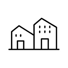 Aufkleber - Simple line art houses buildings for real estate property architecture construction design vector