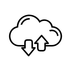 Poster - Cloud computing upload download icon vector illustration for data transfer and storage needs