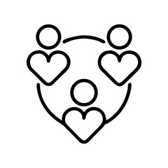 Poster - Community love connection social network relationship bonding teamwork collaboration outline icon