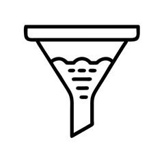 Aufkleber - Funnel vector icon for liquid filtration process in science and chemistry experiments and cooking