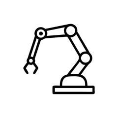 Poster - Industrial robotic arm vector illustration for manufacturing automation and technology design