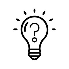 Poster - Lightbulb question mark icon vector, creative idea concept, problem solving and innovation icon