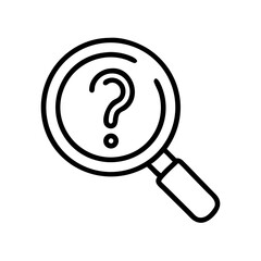 Poster - Question mark search icon, magnifying glass for finding answers and solving problems concept symbol