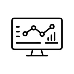 Poster - Analyze data with line graph on computer monitor for business and financial growth report