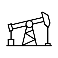 Poster - Oil pump jack outline vector illustration for petroleum industry and energy production design