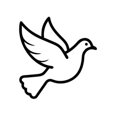 Poster - Dove bird flying peace symbol vector illustration outline drawing simple clip art design icon