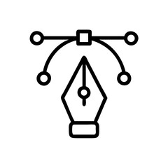 Leinwandbilder - Vector graphic design pen tool icon illustration for creative projects and design software use