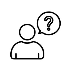 Aufkleber - Question mark person icon vector illustration asking questions thinking doubt confusion help faq