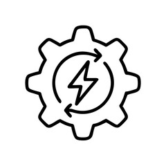 Leinwandbilder - Renewable energy gear icon vector illustration for sustainable power and green technology