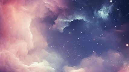 Wall Mural - a mesmerizing cosmic scene with swirling nebulae and stars, captured from a wide-angle perspective, 