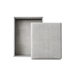 Poster - Open Empty Fabric Covered Box Isolated on White