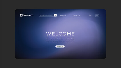 Website Landing Page Design Welcome, Gradient Background, Join Button
