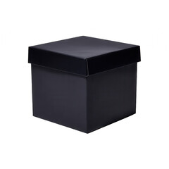 Poster - Black Square Gift Box with Lid Isolated on White Background