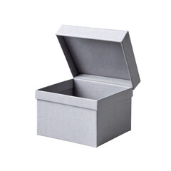 Poster - Open Silver Gray Gift Box Isolated on White Background
