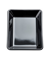 Poster - Empty Black Plastic Tray Isolated on White