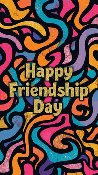 Unique Happy friendship day concept mobile or vertical wallpaper