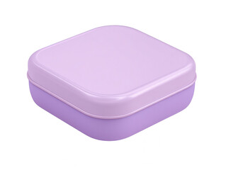 Poster - Lilac Plastic Storage Box on White Background