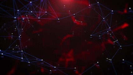 Aufkleber - Technology big data cyber security flowing futuristic polygonal network connection. Abstract science fiction 4K motion background.