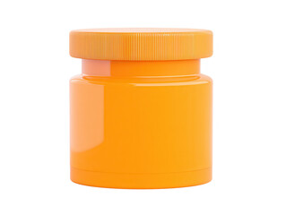 Poster - Bright Orange Plastic Jar Isolated on White