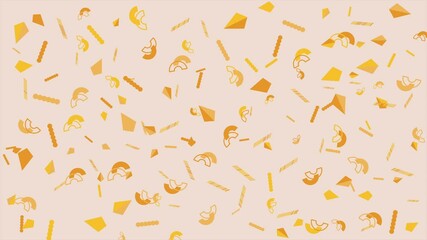 Wall Mural - Abstract yellow shapes scattered on a pale background. Abstract seamless memphis loop video background.