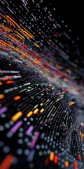 Leinwandbilder - Dynamic abstract background with colorful light streaks creating a futuristic design