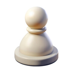 Leinwandbilder - Ivory colored chess pawn piece rendered against backdrop high quality 3d rendering icon