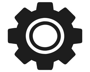 Aufkleber - Modern black gear silhouette for settings and options design with transparent background