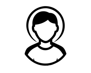 Aufkleber - Modern gender neutral user profile head silhouette design with transparent background