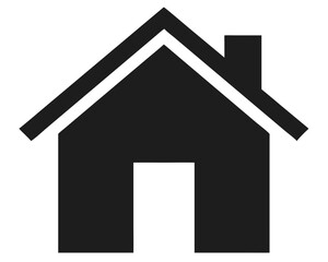 Aufkleber - Minimalist black house silhouette home icon for website and application designs