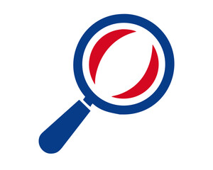 Aufkleber - Blue and red magnifying glass abstract vector icon illustration design concept